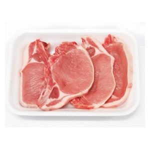 bandeja de chuletas de cerdo