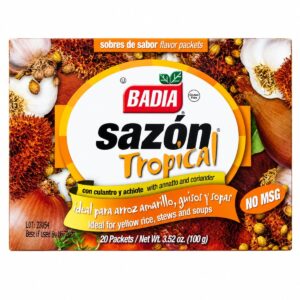 Sazón Tropical con Achiote Badia 20ud de 5g – 100g