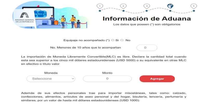 informacion aduana formulario dviajeros