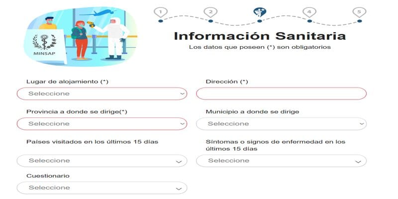 informacion sanitaria formulario dviajeros