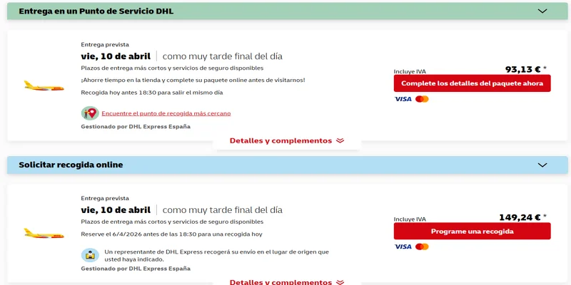 envío de documentos dhl españa a cuba